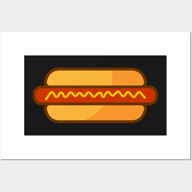 Hotdog fast food art tshirt Wall Art by dynecreative